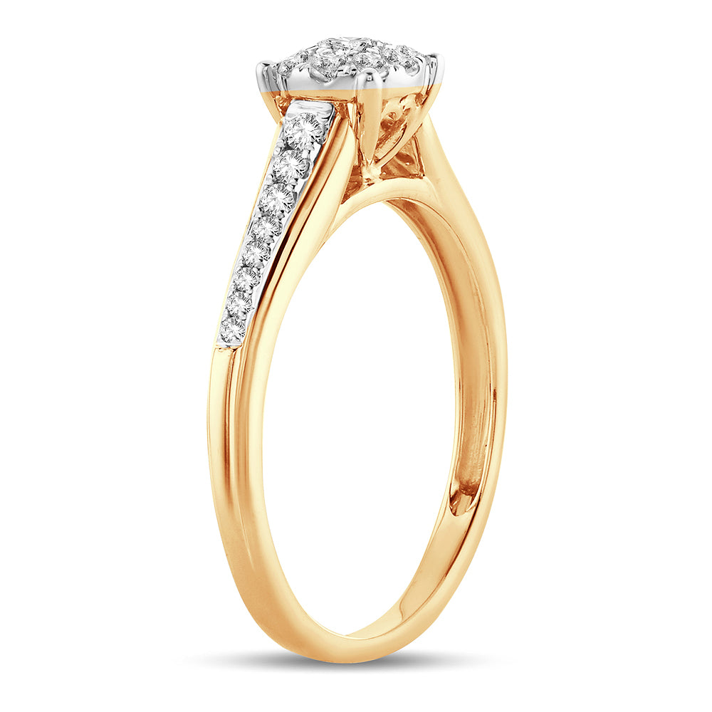 14K Yellow Gold Lab Diamond Promise Ring (0.37CT)