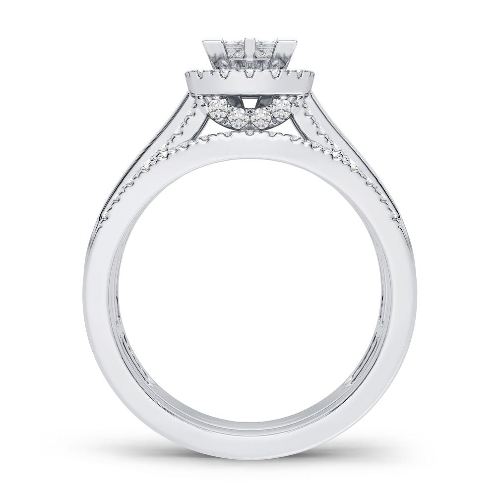 Luminous 14k White Gold 1CT Lab Diamond Bridal Ring