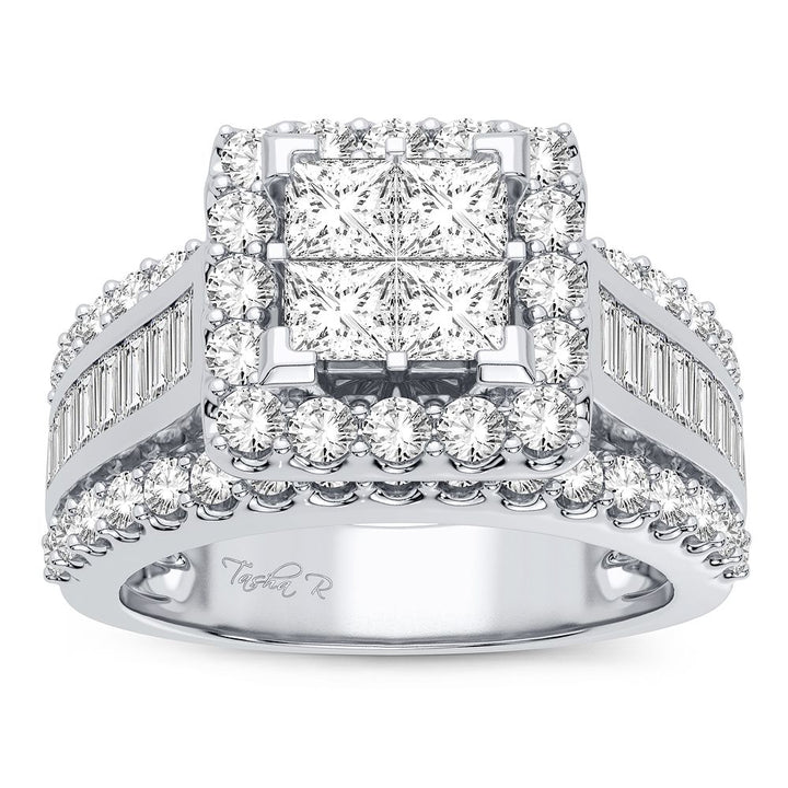 14k White Gold 2.15CT Lab Diamond Engagement Ring