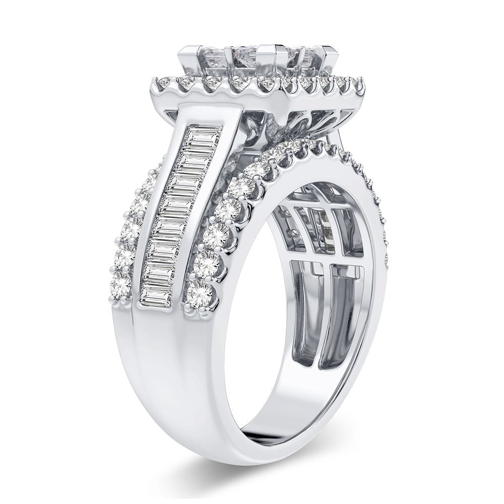 14k White Gold 2.15CT Lab Diamond Engagement Ring