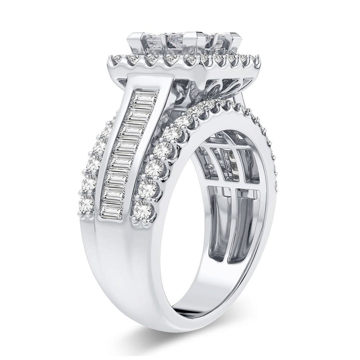 14k White Gold 2.15CT Lab Diamond Engagement Ring