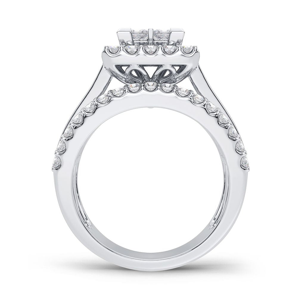 14k White Gold 2.15CT Lab Diamond Engagement Ring