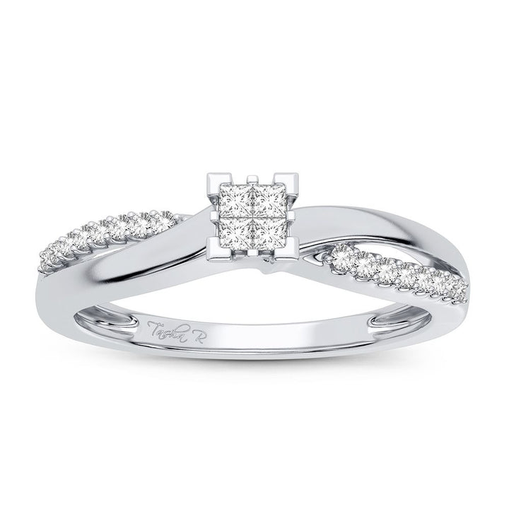Timeless 14K White Gold Lab Diamond Promise Ring (0.15CT)
