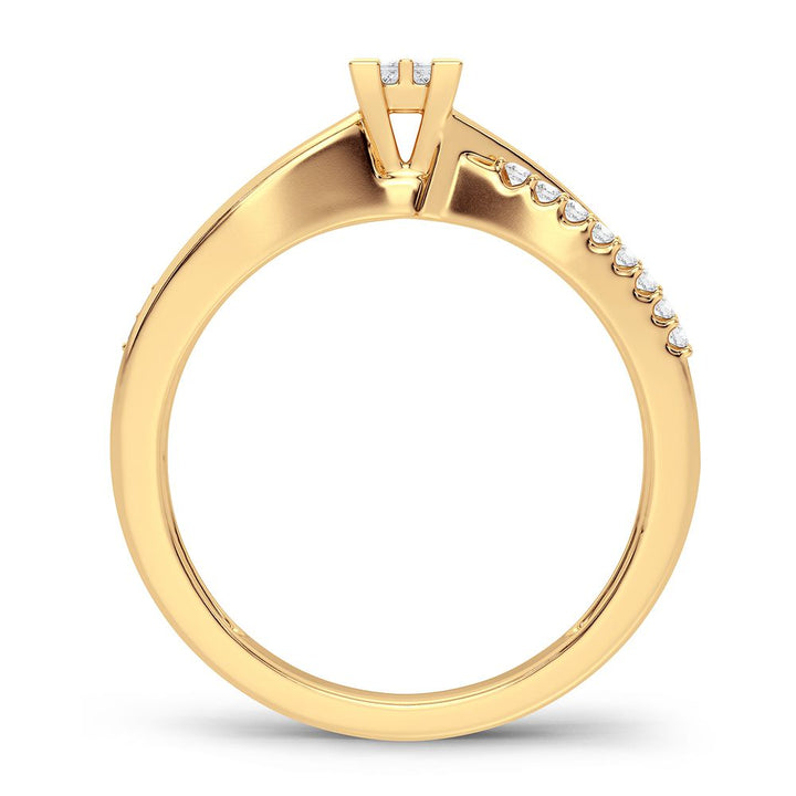 14K Yellow Gold Lab Diamond Promise Ring (0.15CT)