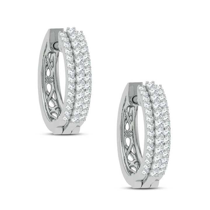 Sparkling 14k White Gold Lab Diamond Hoop Earrings - 0.27CT