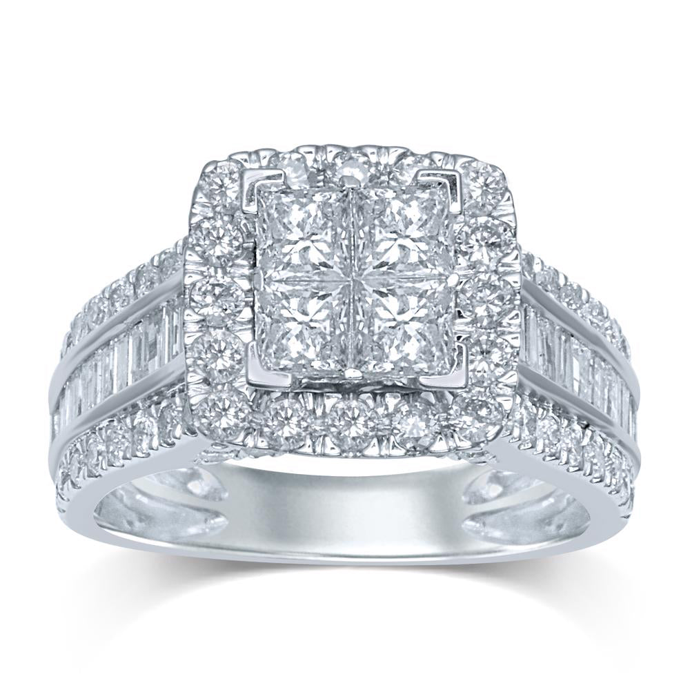 Brilliant 14k White Gold Lab Diamond Engagement Ring
