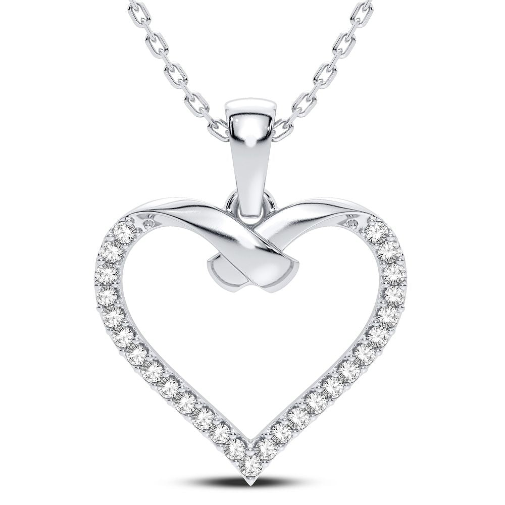 Chic 14k White Gold Lab Diamond Pendant for Women
