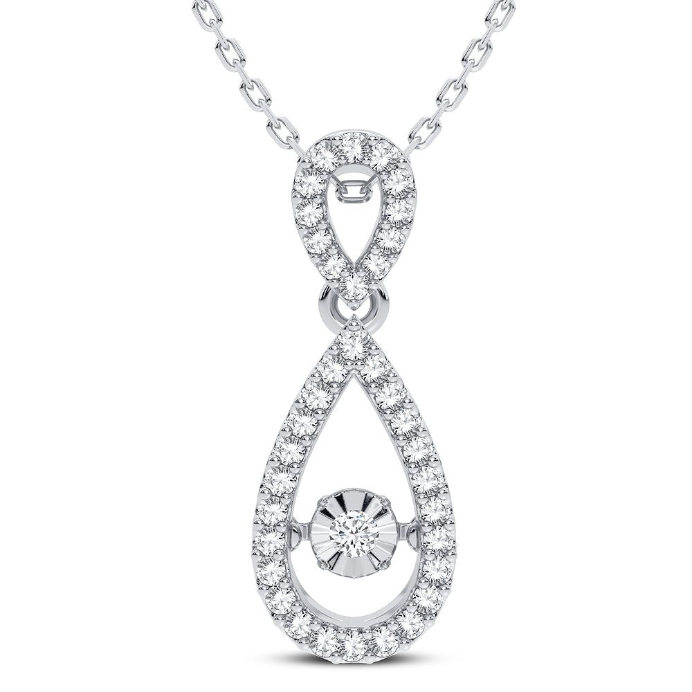 Chic 14k White Gold 0.20CT Lab Diamond Pendant for Her