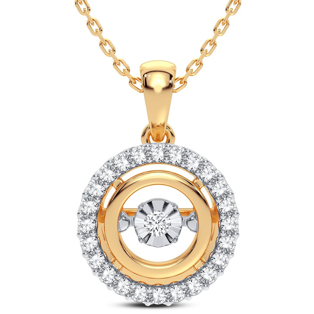 14K Yellow Gold Lab Diamond Womens Pendant Charm