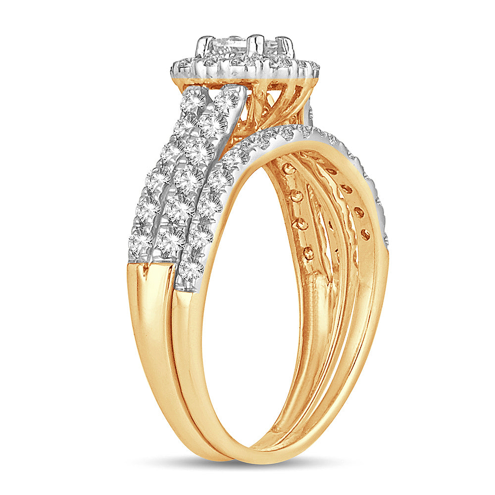Romantic 14k Rose Gold Lab Diamond Bridal Ring (1.00CT)