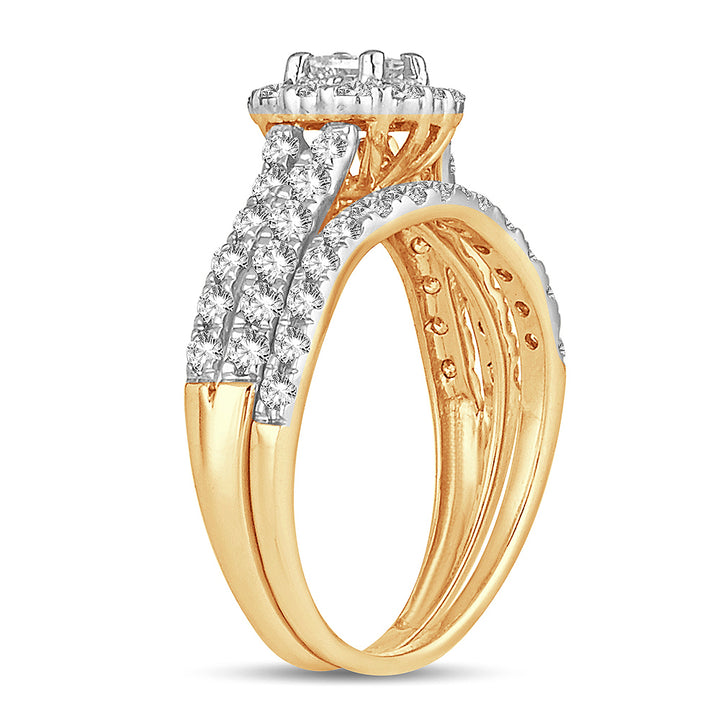 Romantic 14k Rose Gold Lab Diamond Bridal Ring (1.00CT)