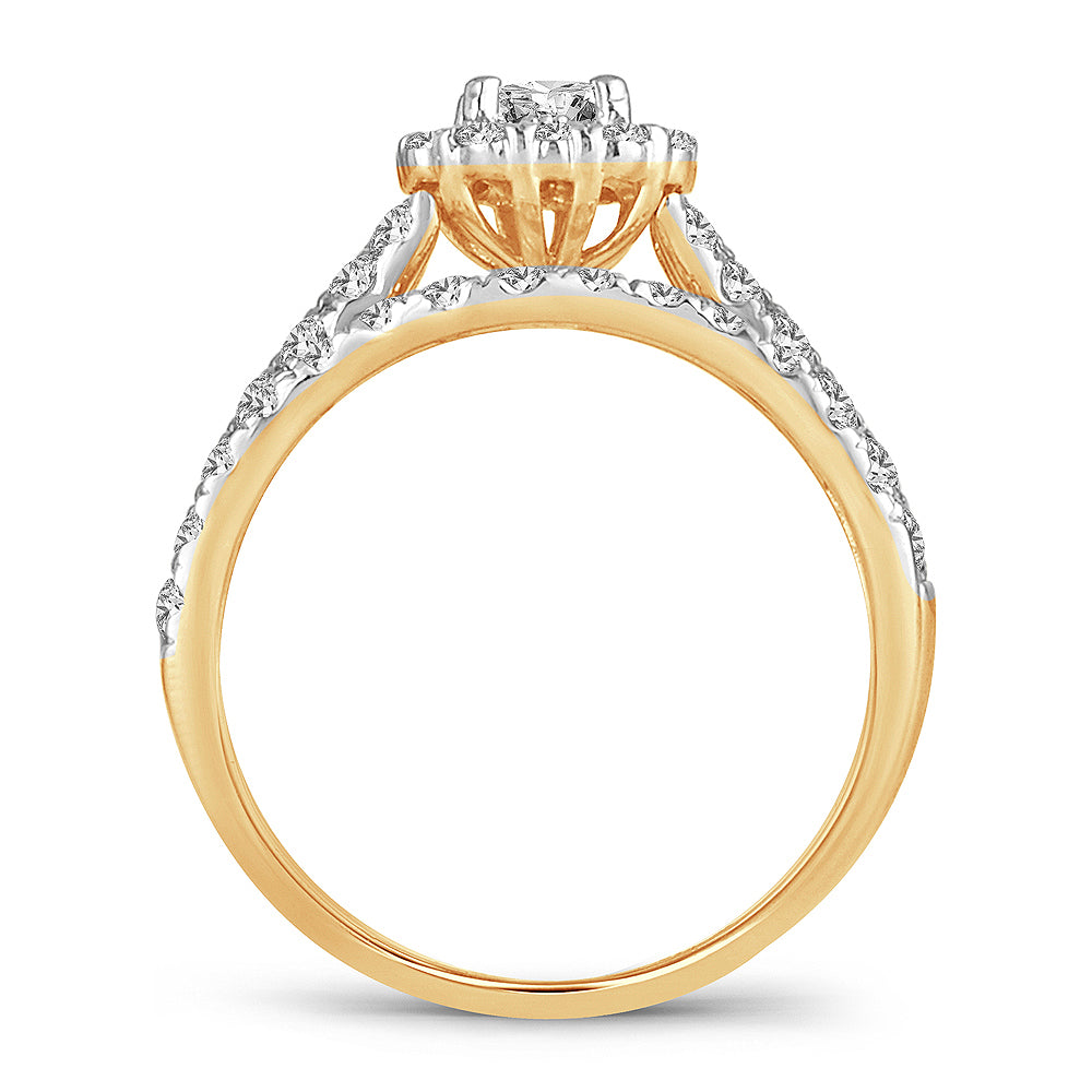 Romantic 14k Rose Gold Lab Diamond Bridal Ring (1.00CT)