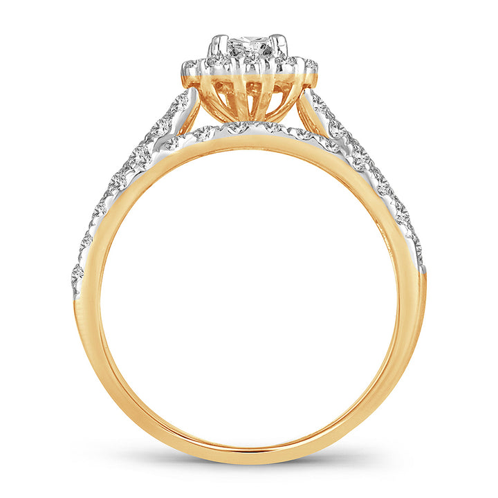 Romantic 14k Rose Gold Lab Diamond Bridal Ring (1.00CT)