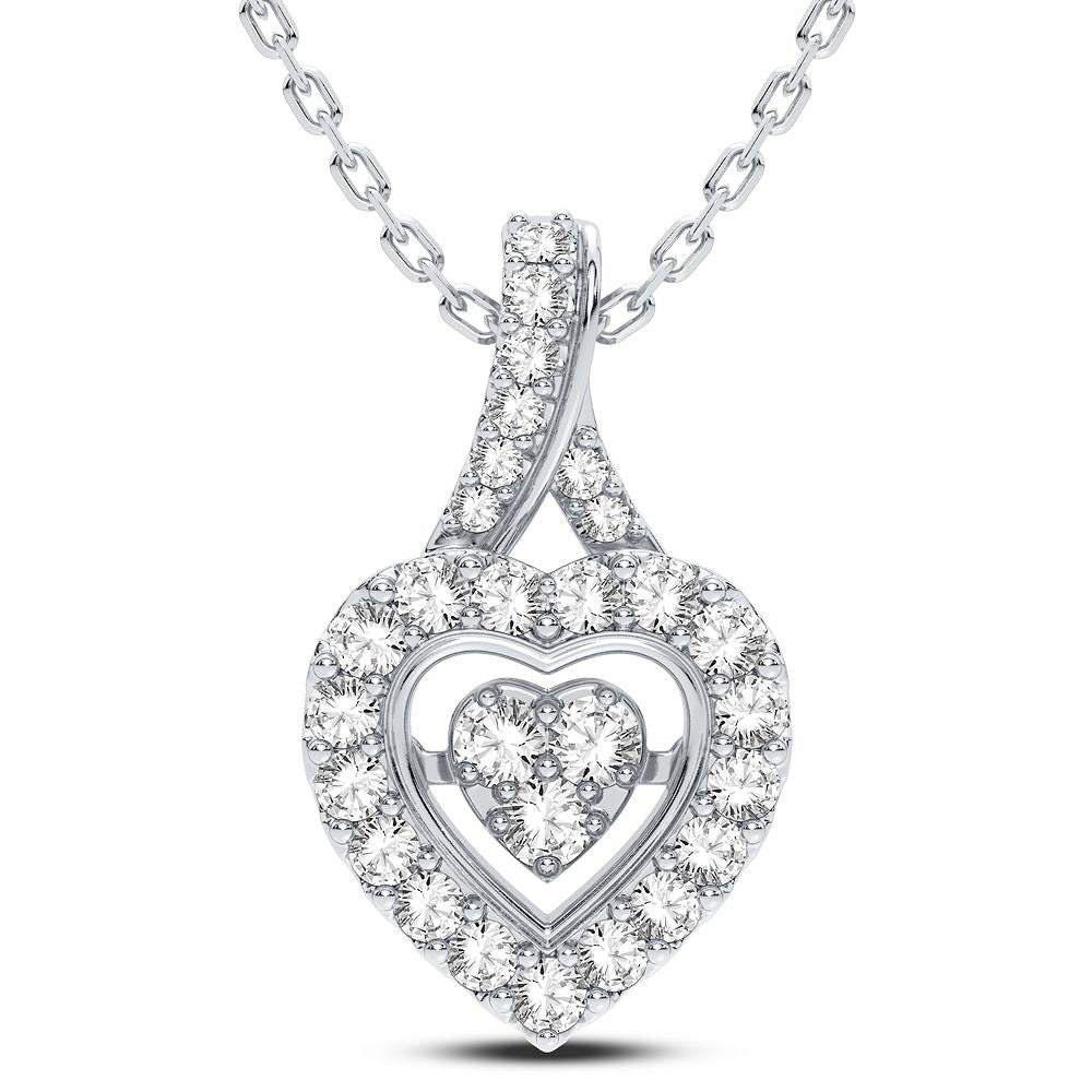 Elegant 14k White Gold 0.25CT Lab Diamond Pendant