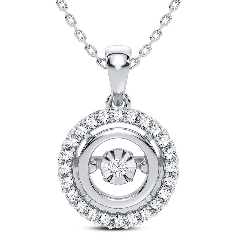 Chic 0.20CT Lab Diamond Pendant in Pristine White Gold