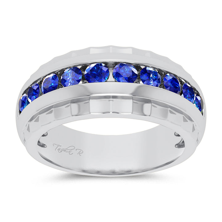 10K 0.25CT BLUE DIAMOND MEN'S BAND
