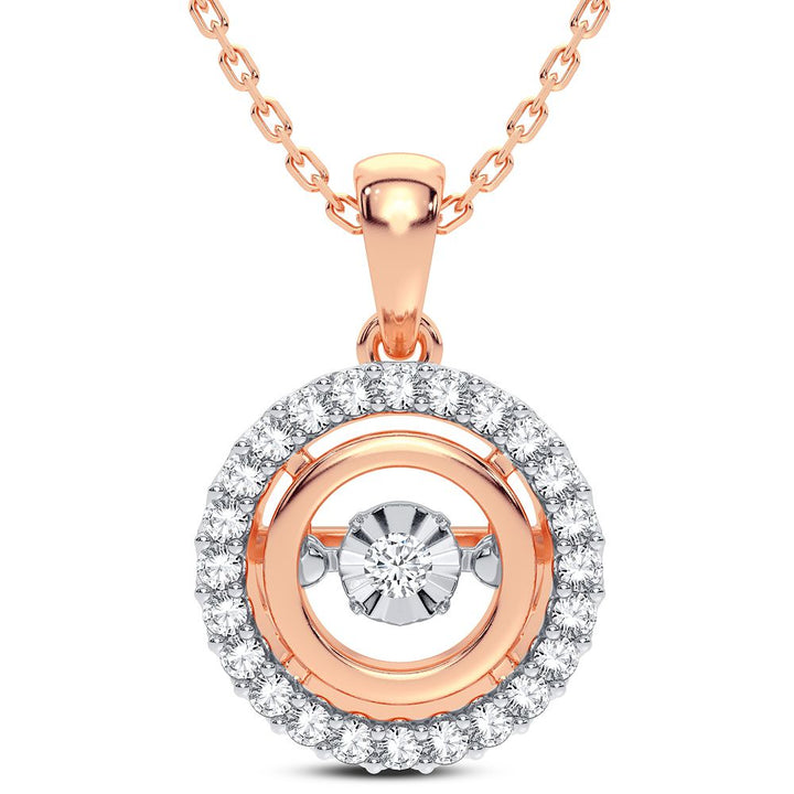 Delicate 14k Rose Gold Lab Diamond Womens Pendant