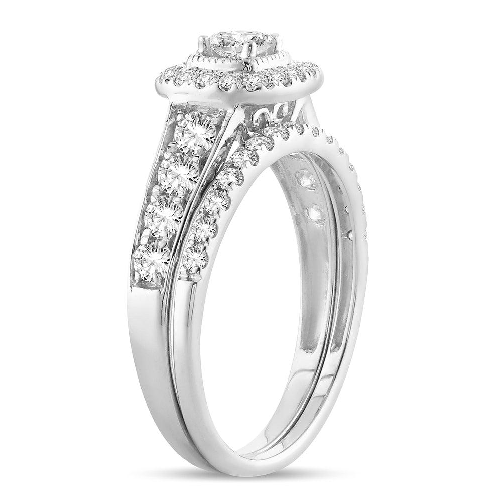 Timeless 1CT Lab Diamond Bridal Ring in 14k White Gold