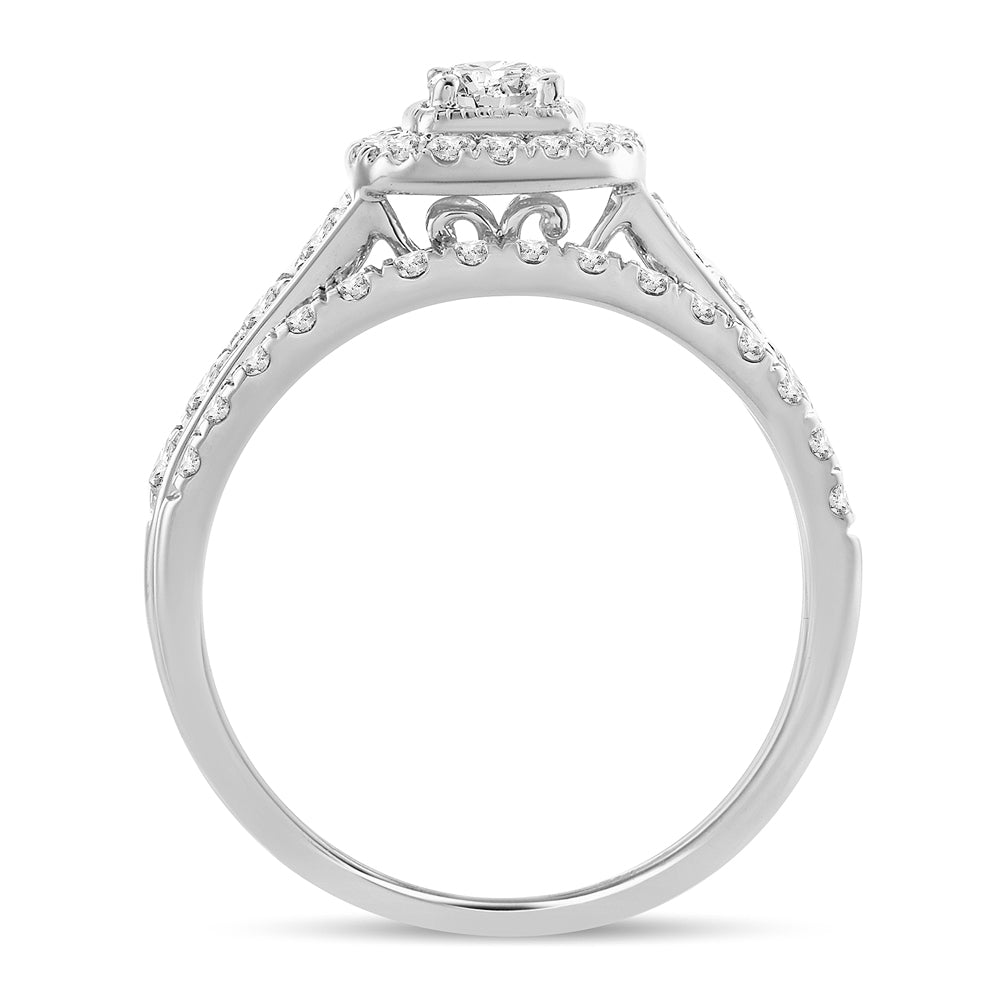 Timeless 1CT Lab Diamond Bridal Ring in 14k White Gold