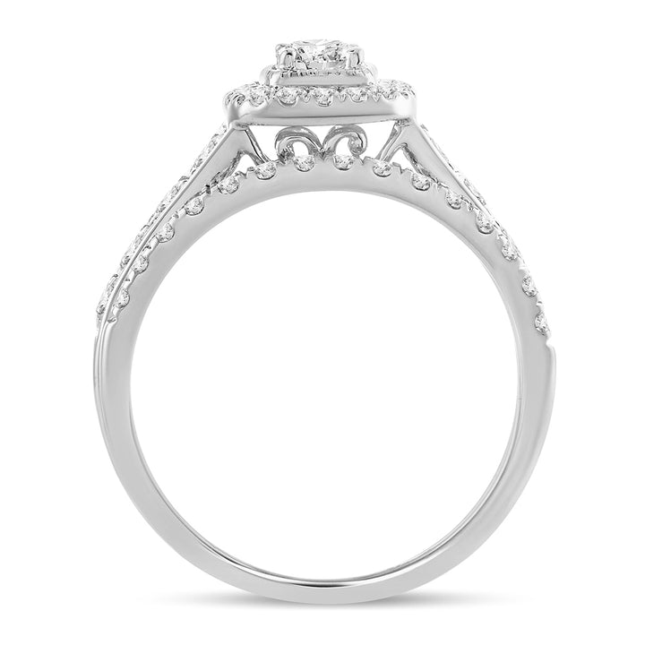 Timeless 1CT Lab Diamond Bridal Ring in 14k White Gold