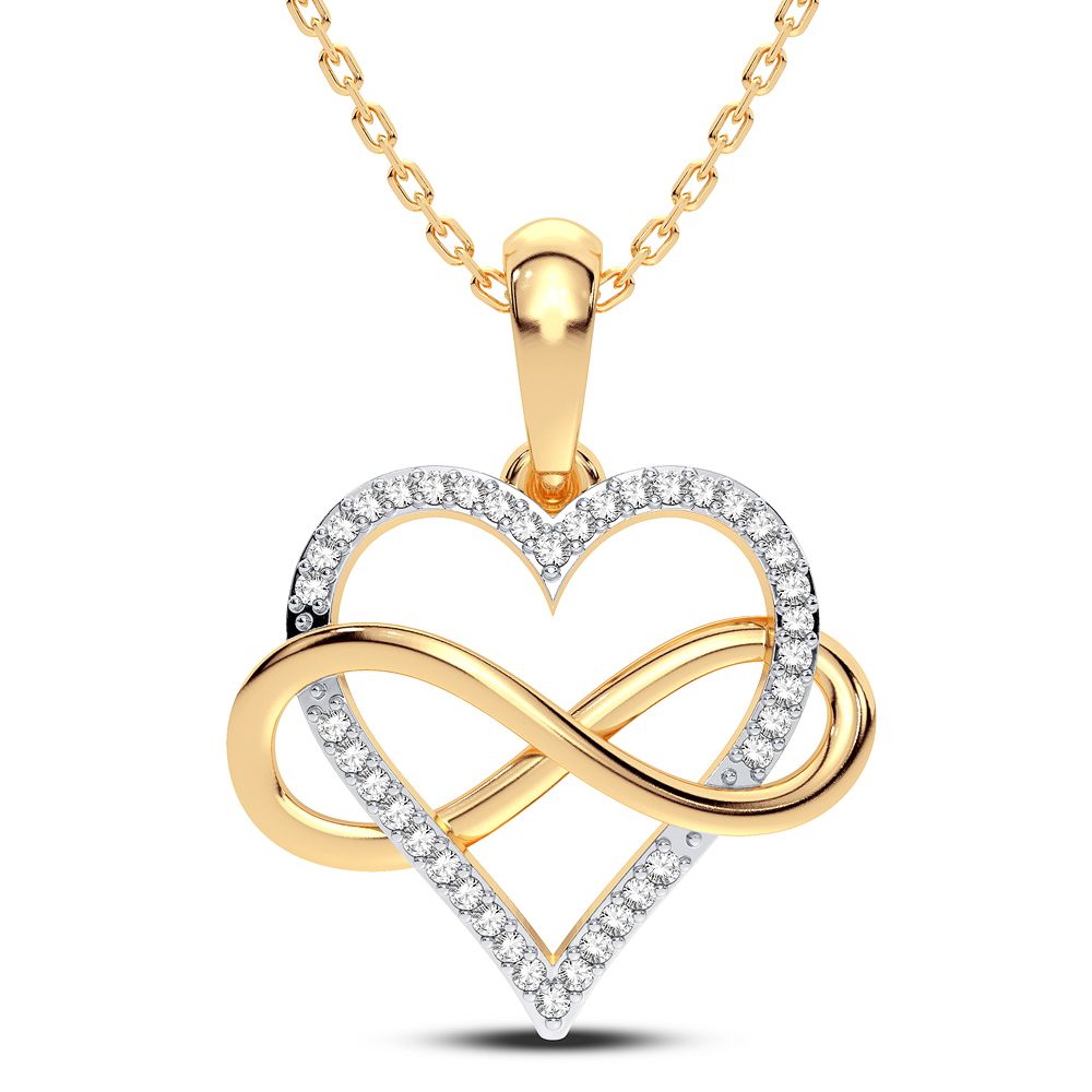 Luminous 14K Yellow Gold Lab Diamond Womens Pendant Charm