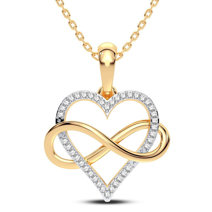 Luminous 14K Yellow Gold Lab Diamond Womens Pendant Charm