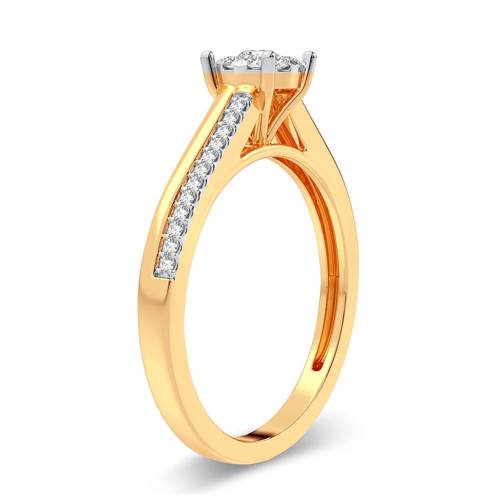 14K Yellow Gold Lab Diamond Promise Ring for Her