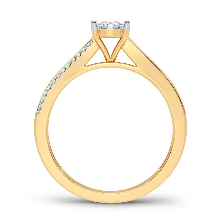 14K Yellow Gold Lab Diamond Promise Ring for Her