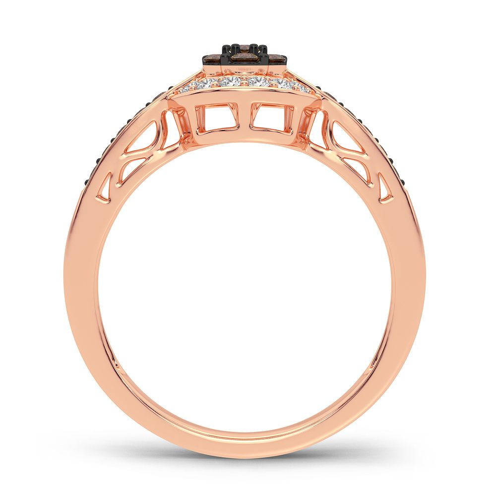 14k Rose Gold 0.33CT Lab Diamond Promise Ring for Her