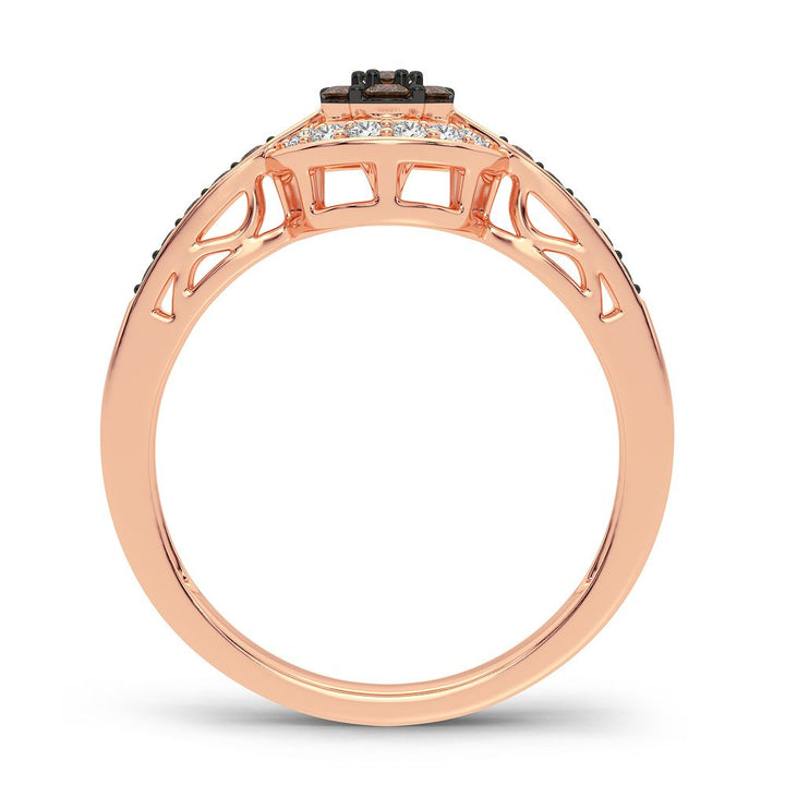 14k Rose Gold 0.33CT Lab Diamond Promise Ring for Her