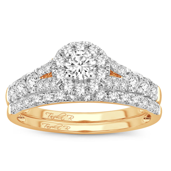 Brilliant 14k Yellow Gold 1CT Lab Diamond Engagement Ring