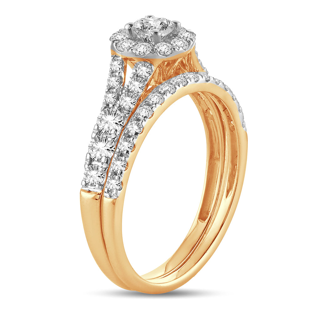 Brilliant 14k Yellow Gold 1CT Lab Diamond Engagement Ring