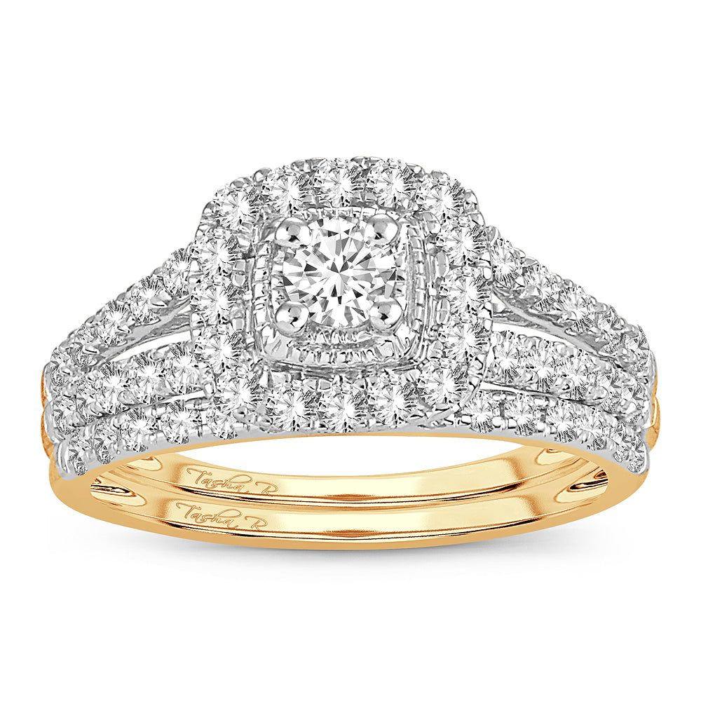 Brilliant 14K Yellow Gold Lab Diamond Bridal Ring (1.00CT)