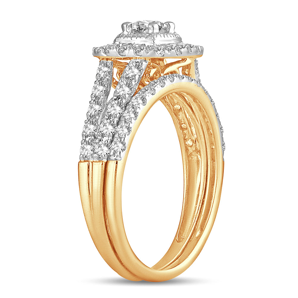 Brilliant 14K Yellow Gold Lab Diamond Bridal Ring (1.00CT)