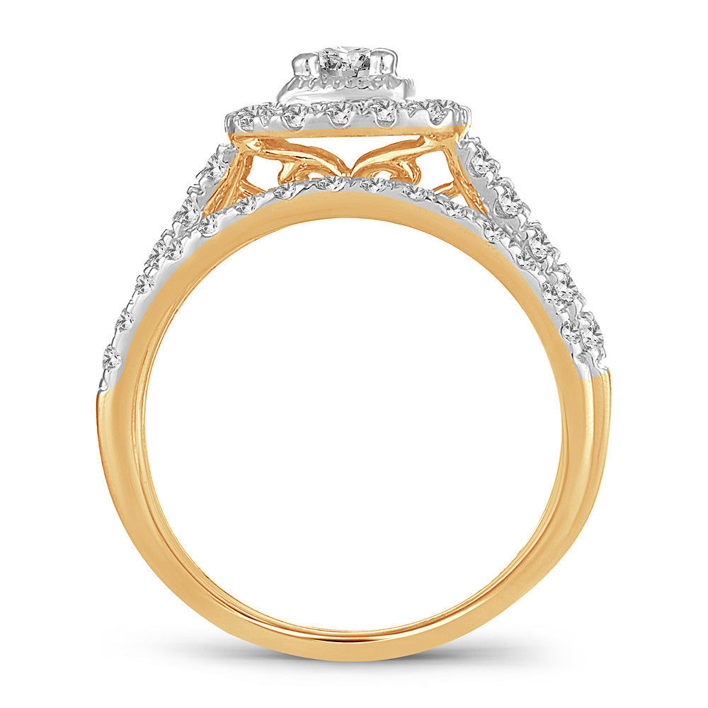 Brilliant 14K Yellow Gold Lab Diamond Bridal Ring (1.00CT)