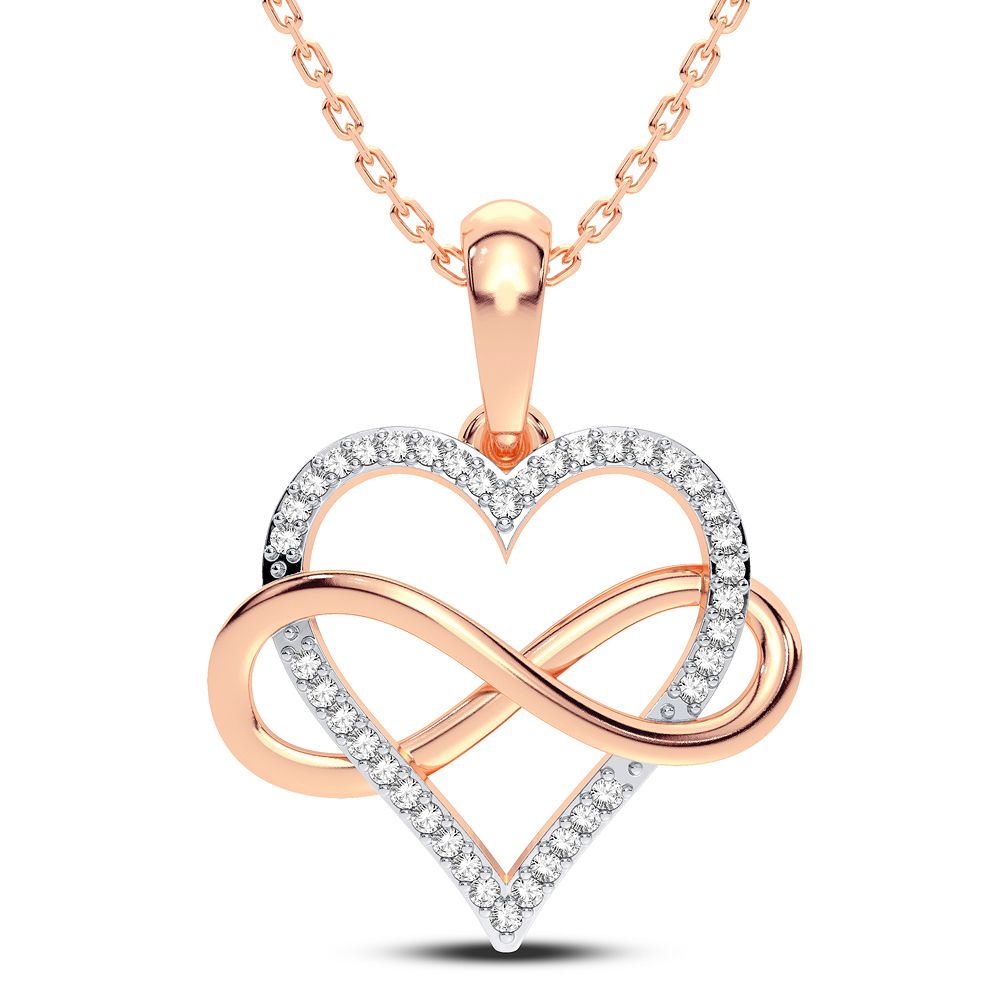 Delicate 14k Rose Gold Lab Diamond Womens Pendant