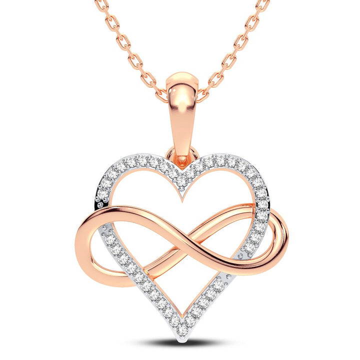 Delicate 14k Rose Gold Lab Diamond Womens Pendant