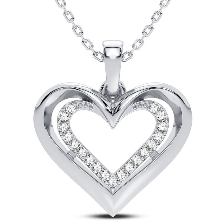 Delicate 14K White Gold 0.10CT Lab Diamond Pendant