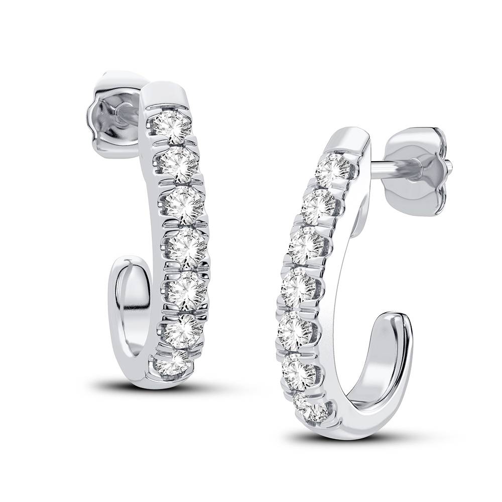 Luminous Lab Diamond Hoops in 14K White Gold