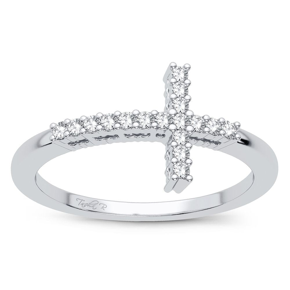Chic 14k White Gold Lab Diamond Fashion Ring for Her