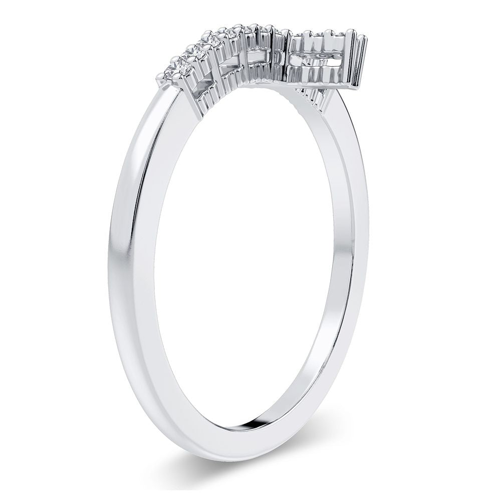 Chic 14k White Gold Lab Diamond Fashion Ring for Her
