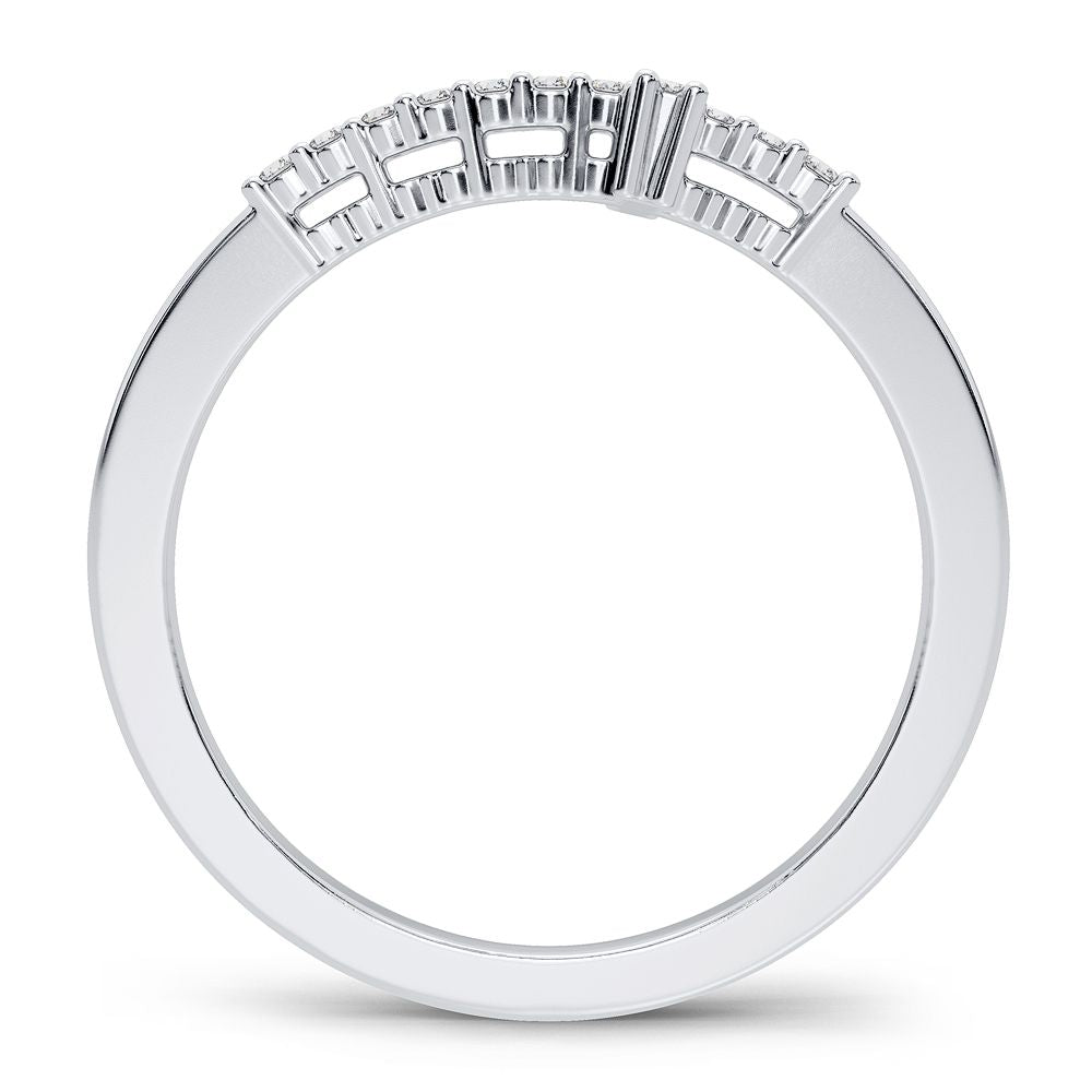 Chic 14k White Gold Lab Diamond Fashion Ring for Her
