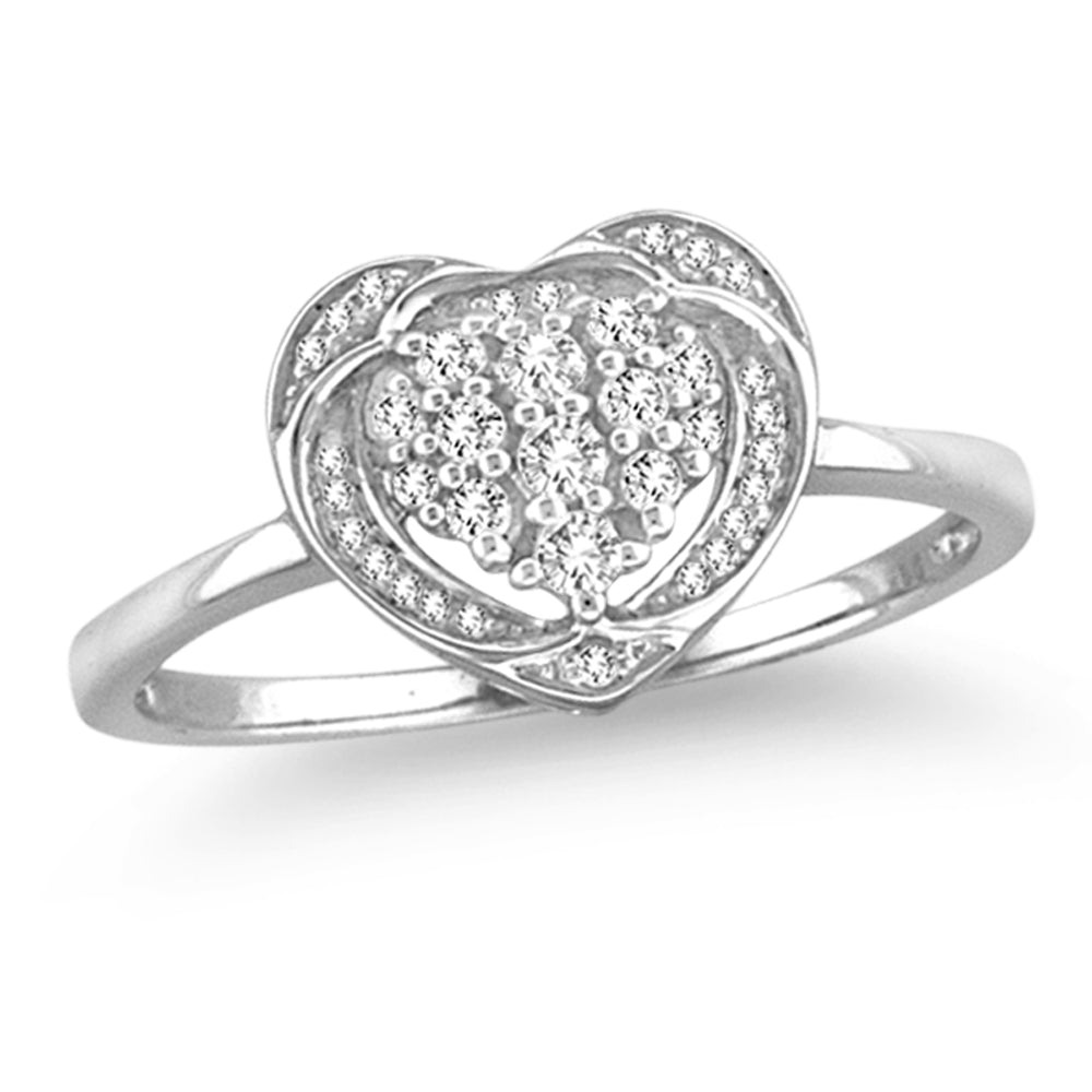 Sparkling 14k White Gold 0.20CT Lab Diamond Fashion Ring