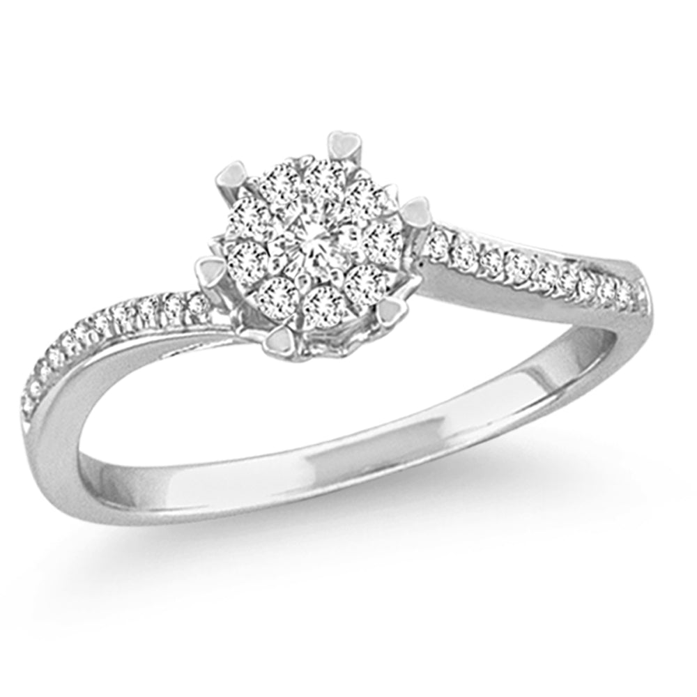 14k White Gold Lab-Grown Diamond Promise Ring (0.25 CT)