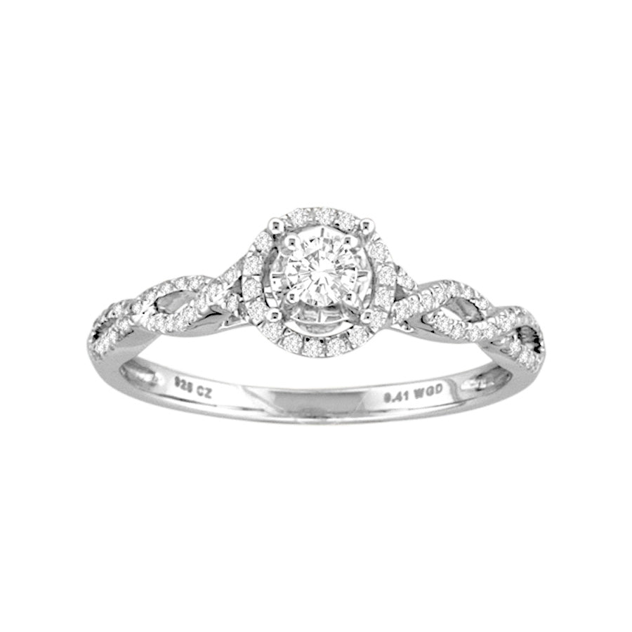 14K White Gold 0.25CT Lab Diamond Promise Ring for Her