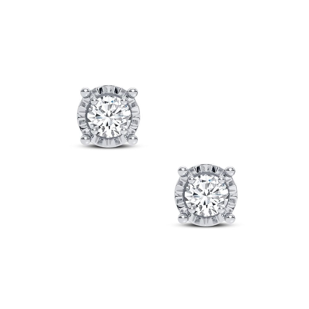Chic 14k White Gold 0.16CT Lab Diamond Stud Earrings