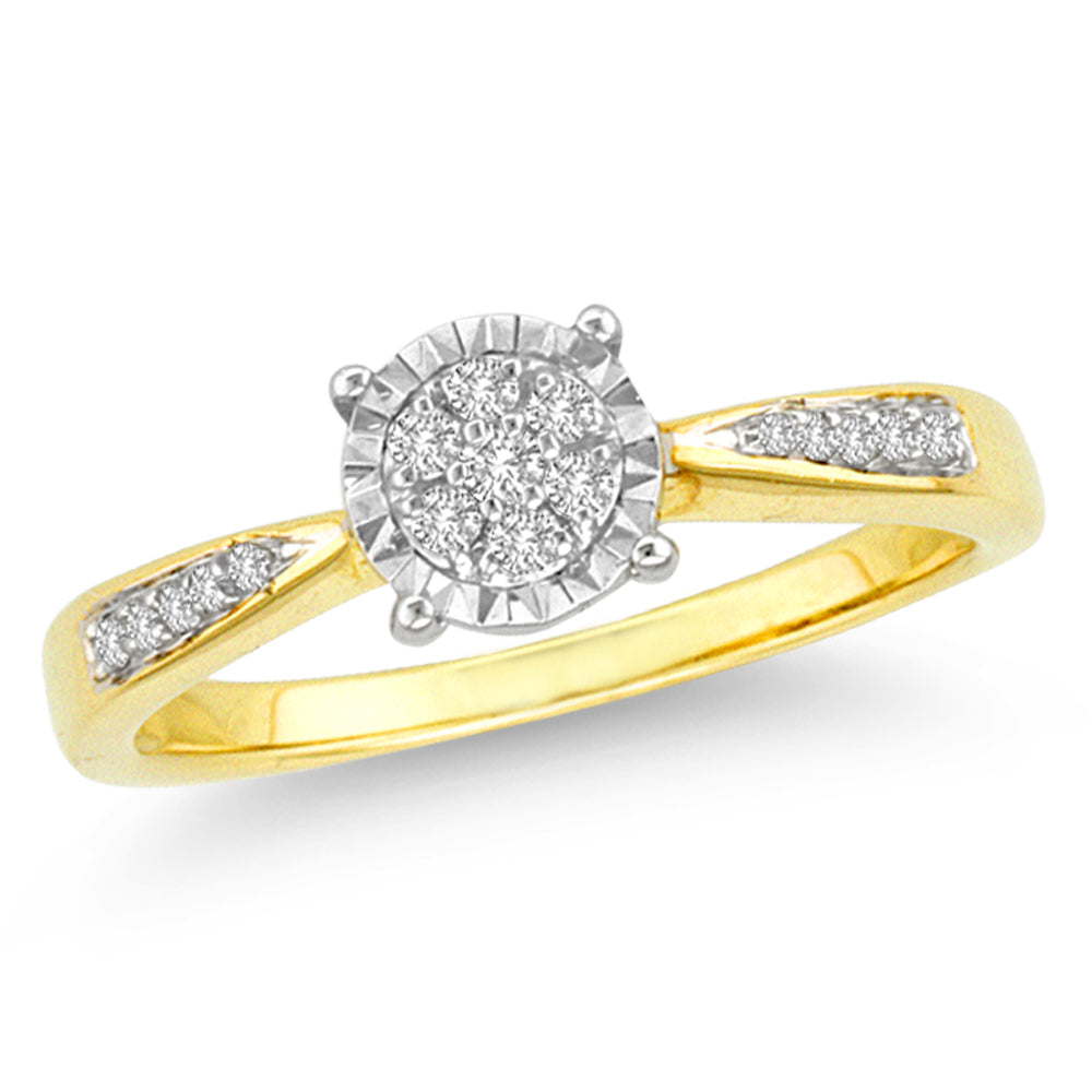 Romantic 14K Yellow Gold Lab Diamond Promise Ring (0.15CT)