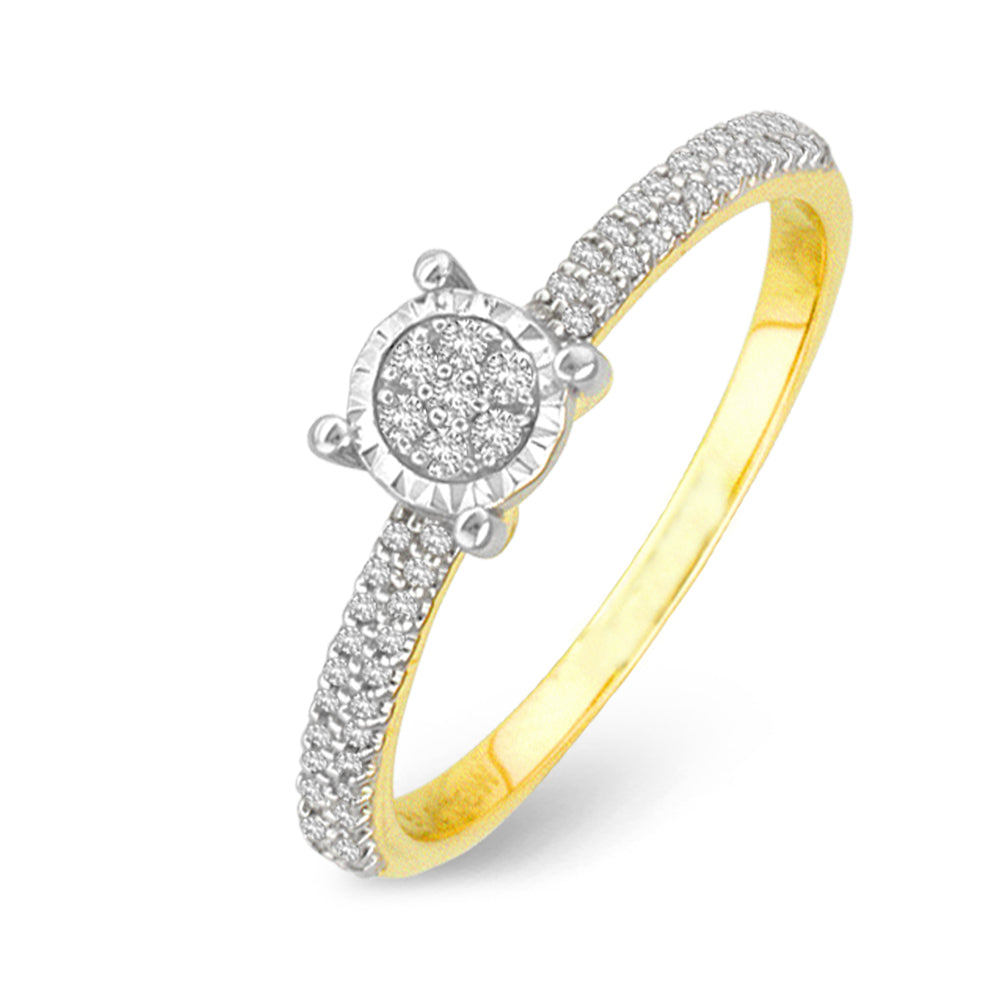14K Yellow Gold Lab Diamond Promise Ring - 0.15CT Sparkle