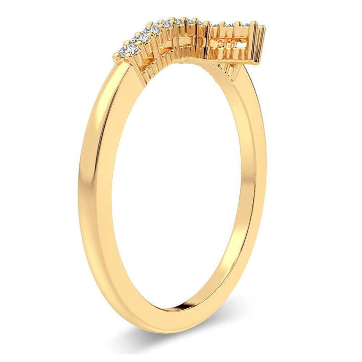 Chic 14K Yellow Gold Lab Diamond Womens Fashion Ring