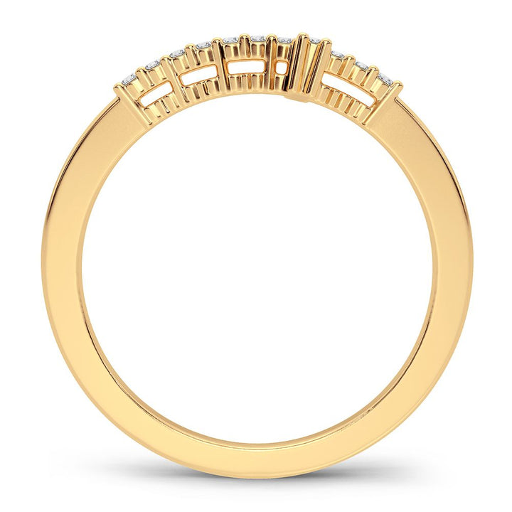 Chic 14K Yellow Gold Lab Diamond Womens Fashion Ring